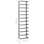 Porte-serviette Noir 24x12x96 cm Acier – Image 5