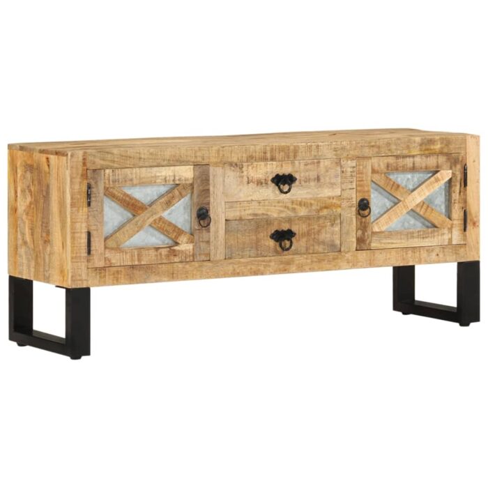 VXL8720286504406_a_en_hd_1.jpg Meuble TV 110x30x45 cm Bois de manguier brut – Image 1
