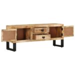 Meuble TV 110x30x45 cm Bois de manguier brut – Image 6