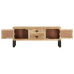 Meuble TV 110x30x45 cm Bois de manguier brut – Image 7