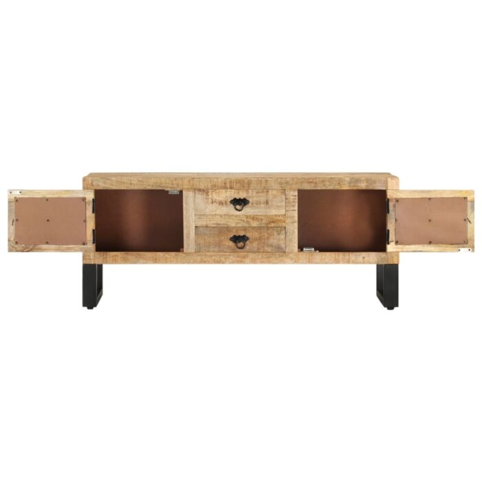 Meuble TV 110x30x45 cm Bois de manguier brut – Image 7