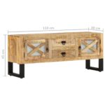 Meuble TV 110x30x45 cm Bois de manguier brut – Image 9