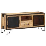 Meuble TV 110x31x46 cm Bois de manguier brut – Image 11