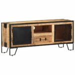 Meuble TV 110x31x46 cm Bois de manguier brut – Image 12