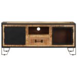 Meuble TV 110x31x46 cm Bois de manguier brut – Image 5