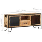 Meuble TV 110x31x46 cm Bois de manguier brut – Image 9