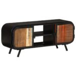 Meuble TV 110x30x45 cm Bois de récupération massif – Image 10