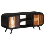 Meuble TV 110x30x45 cm Bois de récupération massif – Image 11
