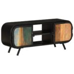 Meuble TV 110x30x45 cm Bois de récupération massif – Image 12