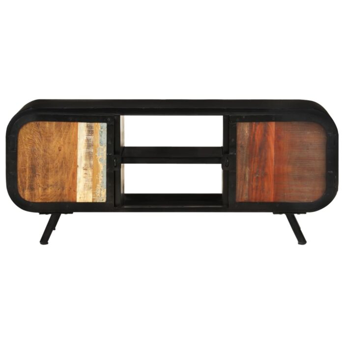 Meuble TV 110x30x45 cm Bois de récupération massif – Image 3