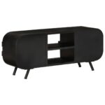 Meuble TV 110x30x45 cm Bois de récupération massif – Image 4
