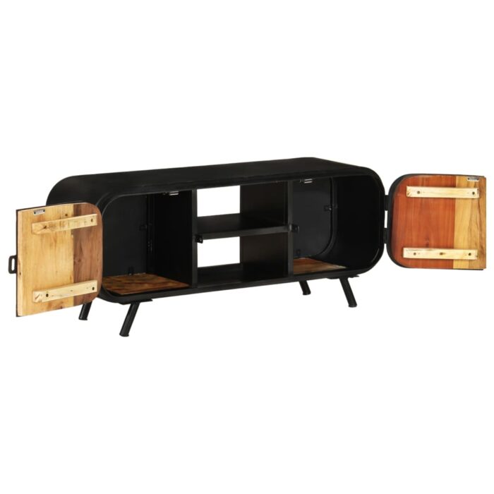 Meuble TV 110x30x45 cm Bois de récupération massif – Image 5