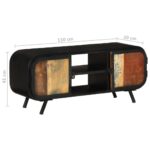 Meuble TV 110x30x45 cm Bois de récupération massif – Image 9