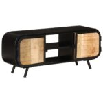 Meuble TV 110x30x45 cm Bois de manguier brut – Image 10