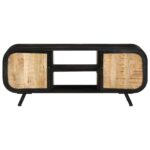 Meuble TV 110x30x45 cm Bois de manguier brut – Image 3