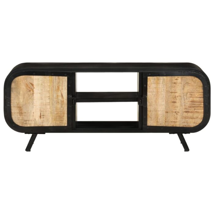 Meuble TV 110x30x45 cm Bois de manguier brut – Image 3