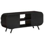 Meuble TV 110x30x45 cm Bois de manguier brut – Image 4