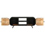 Meuble TV 110x30x45 cm Bois de manguier brut – Image 6
