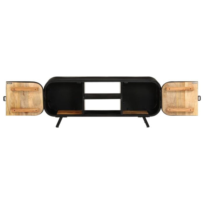 Meuble TV 110x30x45 cm Bois de manguier brut – Image 6