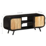 Meuble TV 110x30x45 cm Bois de manguier brut – Image 9