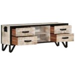 Meuble TV 110x30x41 cm Bois d'acacia massif – Image 2
