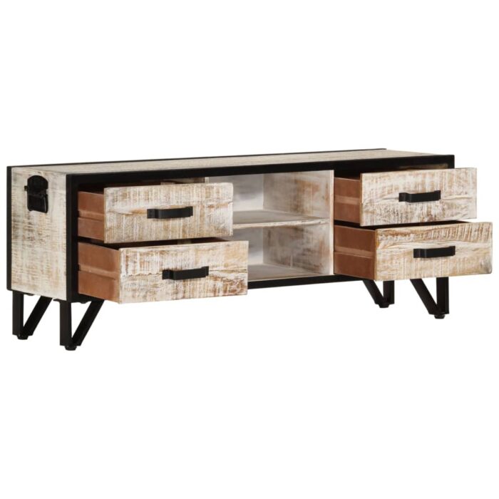 Meuble TV 110x30x41 cm Bois d'acacia massif – Image 2