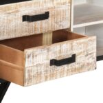 Meuble TV 110x30x41 cm Bois d'acacia massif – Image 5