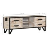 Meuble TV 110x30x41 cm Bois d'acacia massif – Image 7