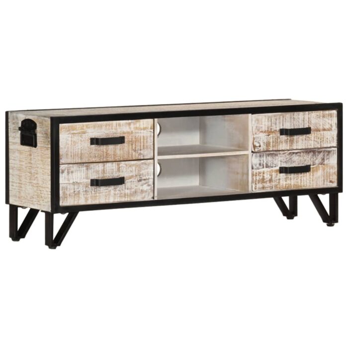 Meuble TV 110x30x41 cm Bois d'acacia massif – Image 8