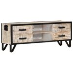 Meuble TV 110x30x41 cm Bois d'acacia massif – Image 9