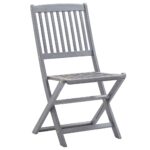 Chaises pliables d'extérieur lot de 8 et coussins Bois d'acacia – Image 2