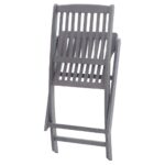 Chaises pliables d'extérieur lot de 8 et coussins Bois d'acacia – Image 3