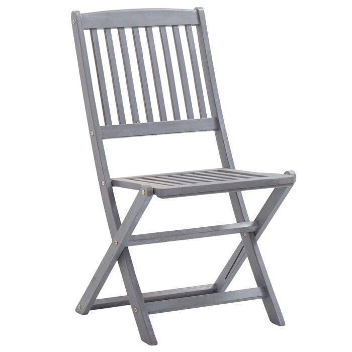 Chaises pliables d'extérieur lot de 8 et coussins Bois d'acacia – Image 2