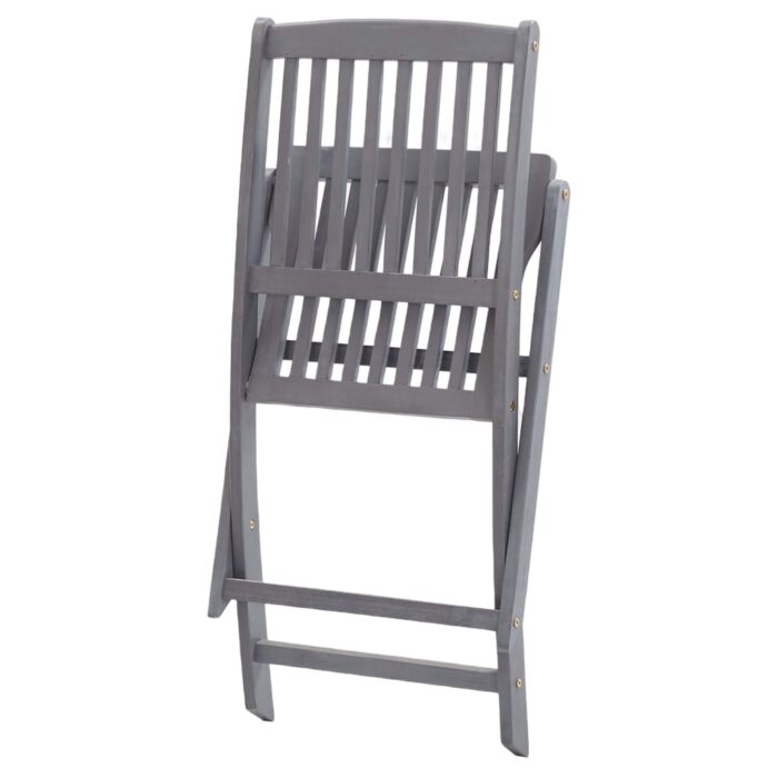 Chaises pliables d'extérieur lot de 8 et coussins Bois d'acacia – Image 3