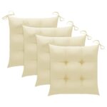 Chaises à manger d'extérieur lot de 4 et coussins Acacia massif – Image 3