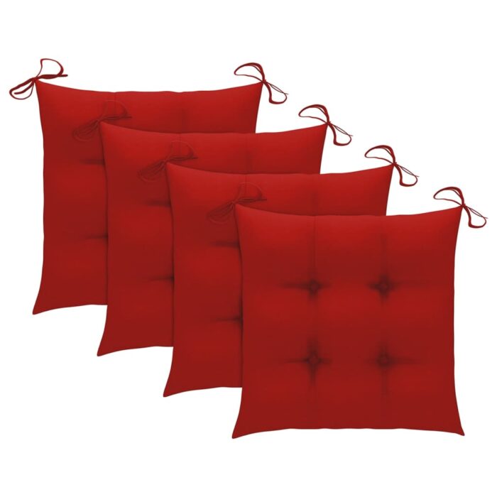 Chaises à manger d'extérieur lot de 4 et coussins Acacia massif – Image 3