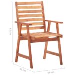 Chaises à manger d'extérieur lot de 6 et coussins Acacia massif – Image 5