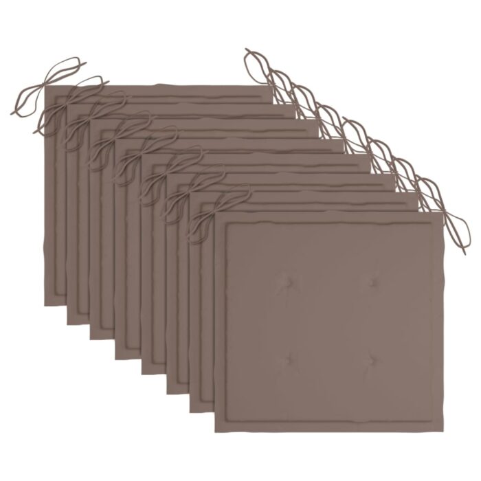 Chaises à manger d'extérieur lot de 8 et coussins Acacia massif – Image 3