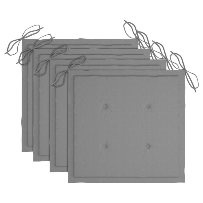 Chaises de jardin lot de 4 avec coussins Bois d'acacia massif – Image 9
