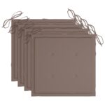 Chaises de jardin lot de 4 avec coussins Bois d'acacia massif – Image 9