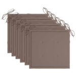 Chaises de jardin lot de 6 avec coussins Bois d'acacia solide – Image 4