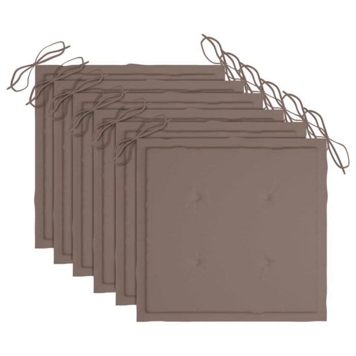 Chaises de jardin lot de 6 avec coussins Bois d'acacia solide – Image 4