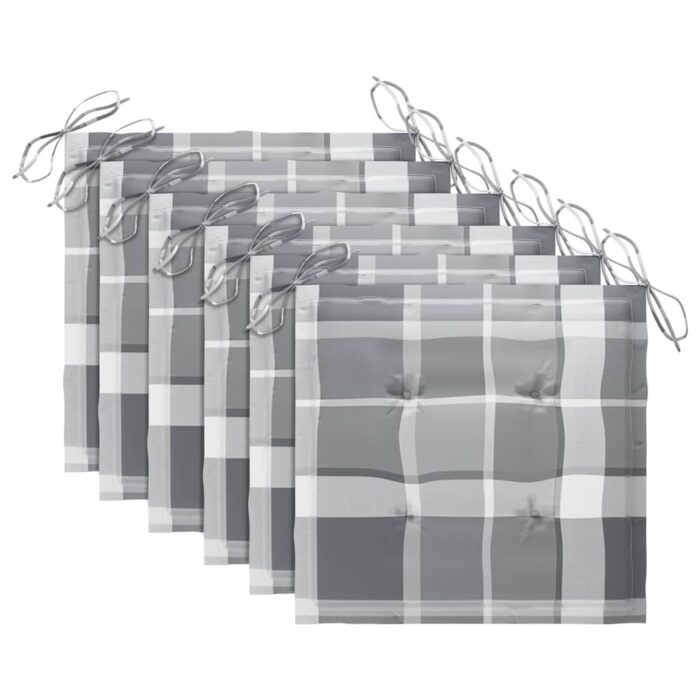 Chaises de jardin lot de 6 avec coussins Bois d'acacia solide – Image 4