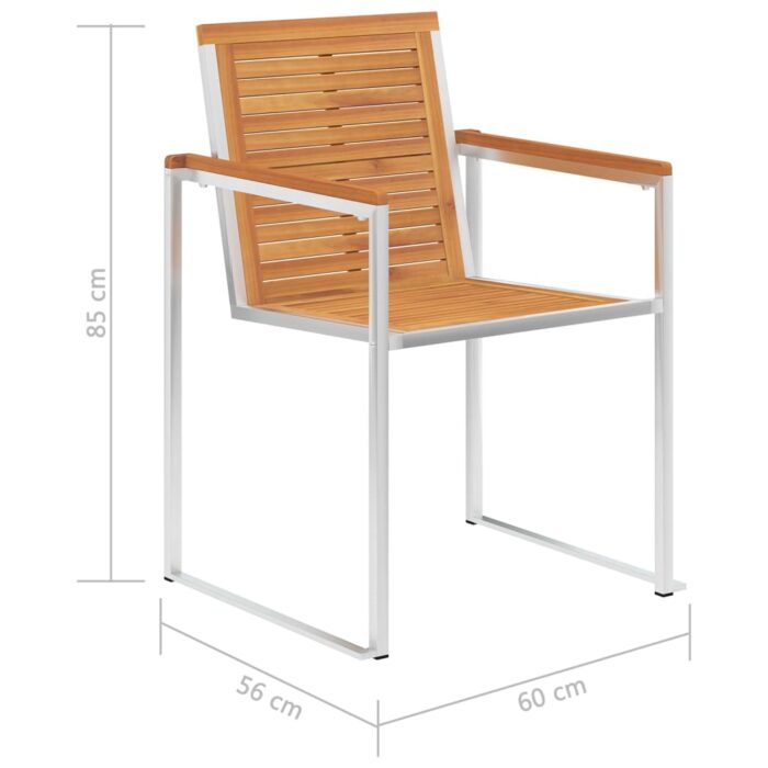 Chaises de jardin lot de 6 avec coussins Bois d'acacia solide – Image 12