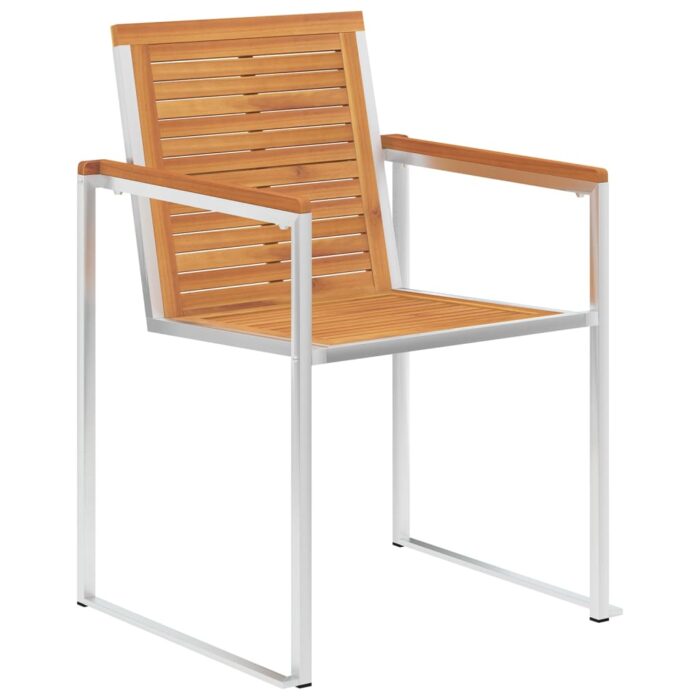 Chaises de jardin lot de 6 avec coussins Bois d'acacia solide – Image 3