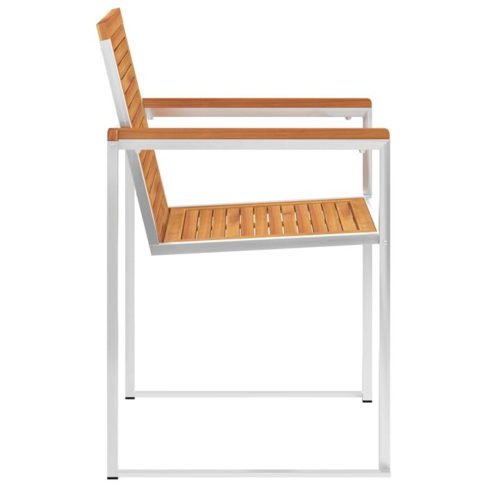 Chaises de jardin lot de 6 avec coussins Bois d'acacia solide – Image 5