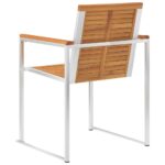 Chaises de jardin lot de 6 avec coussins Bois d'acacia solide – Image 6