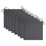 Chaises de jardin lot de 8 avec coussins Bois d'acacia solide – Image 9