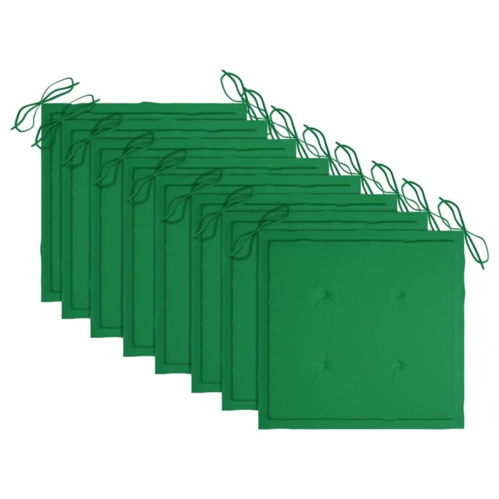 Chaises de jardin lot de 8 avec coussins Bois d'acacia solide – Image 9