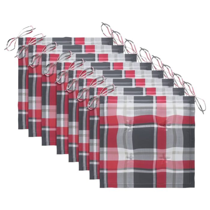 Chaises de jardin lot de 8 avec coussins Bois d'acacia solide – Image 9